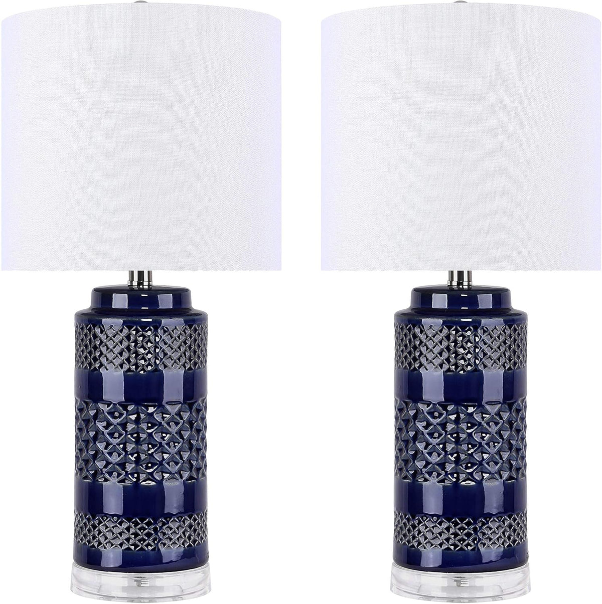 Navy Ceramic Table Lamp Set of 2 C810