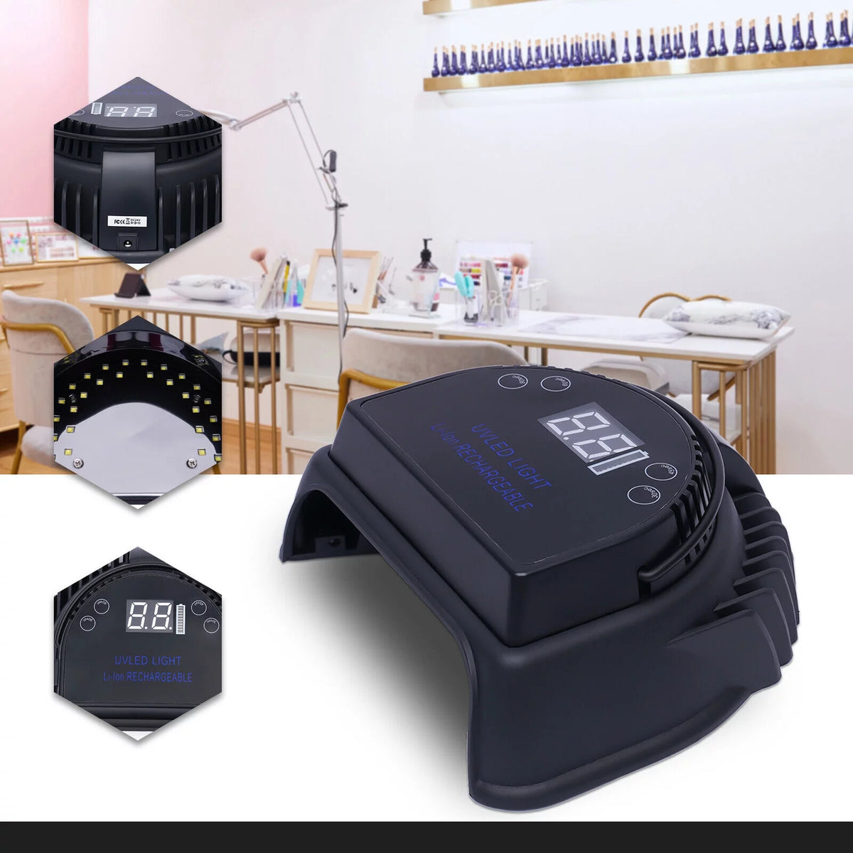 Cordless 64W Rechargeable LED Nail Lamp B75270