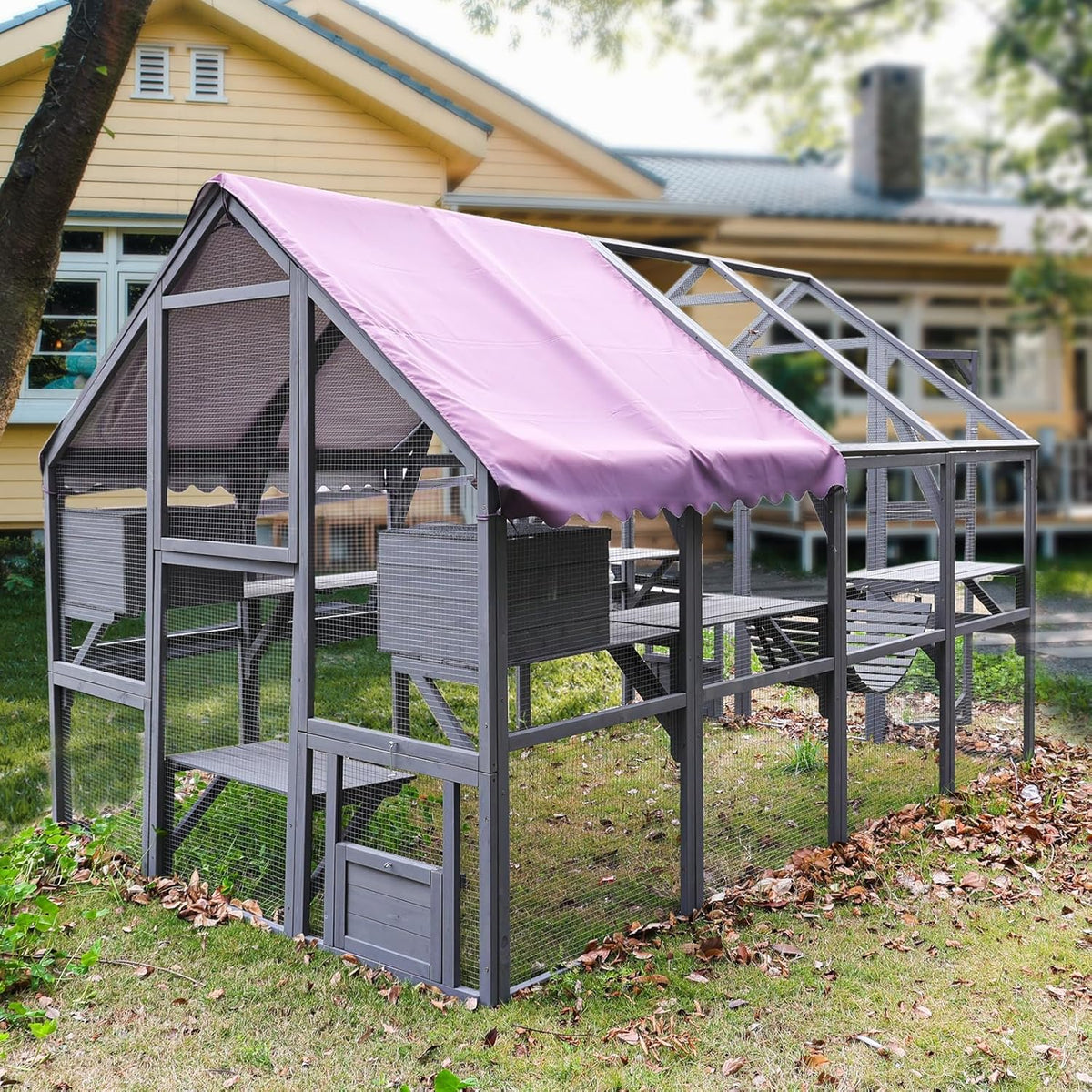 Large Catio Outdoor Cat Enclosure with Waterproof Roof T323