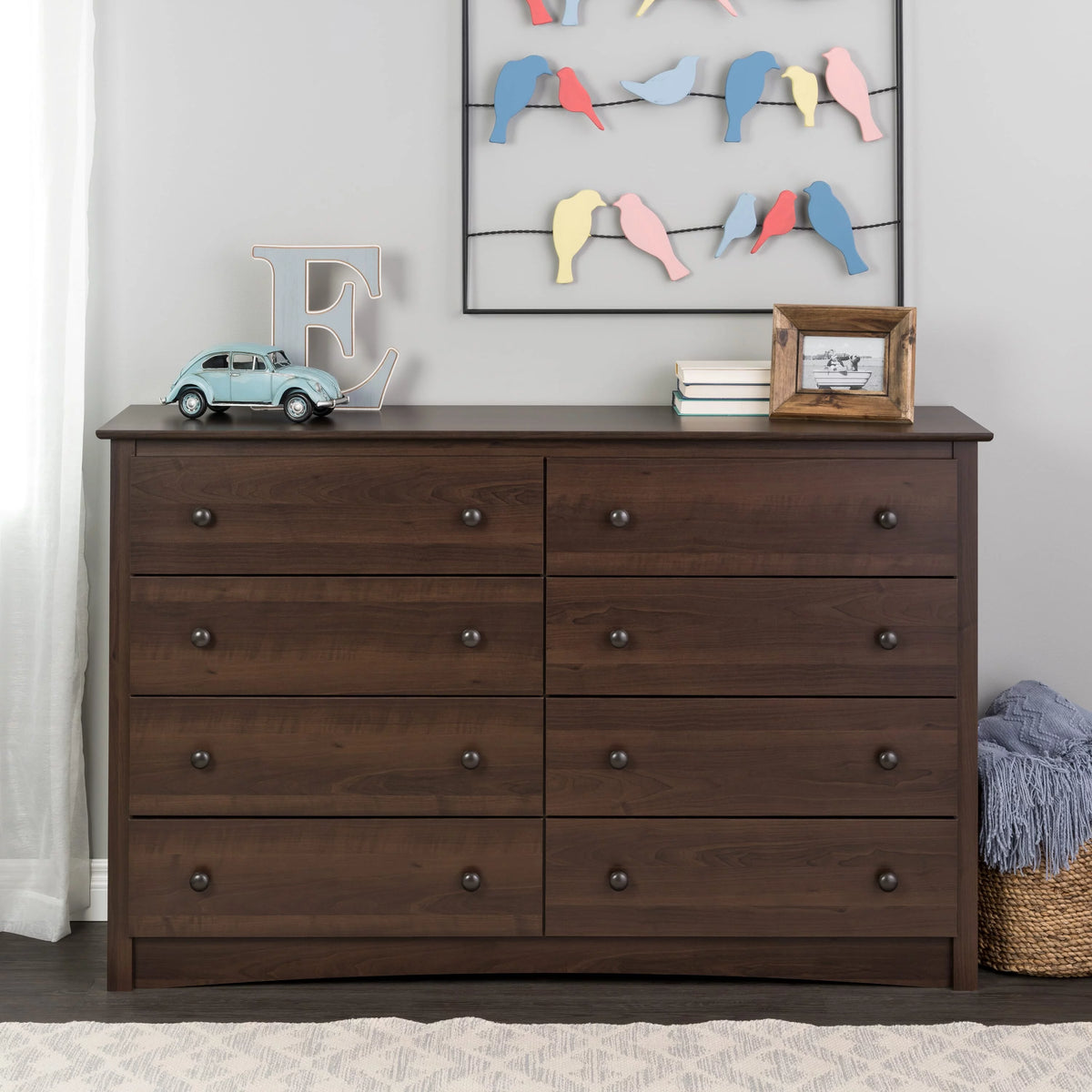 Black 8 Drawer Dresser Y437