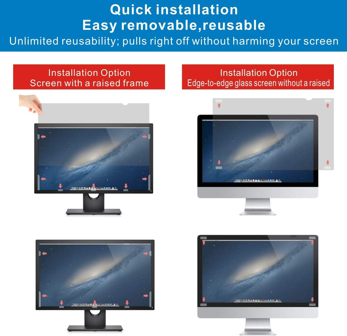 24-Inch Widescreen Monitor Privacy Screen Filter, Pack of 2 N124880
