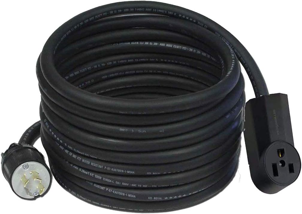 75-Foot NEMA L14-30P to 6-50R Heavy Duty 10/3 Extension Cord Adapter F376