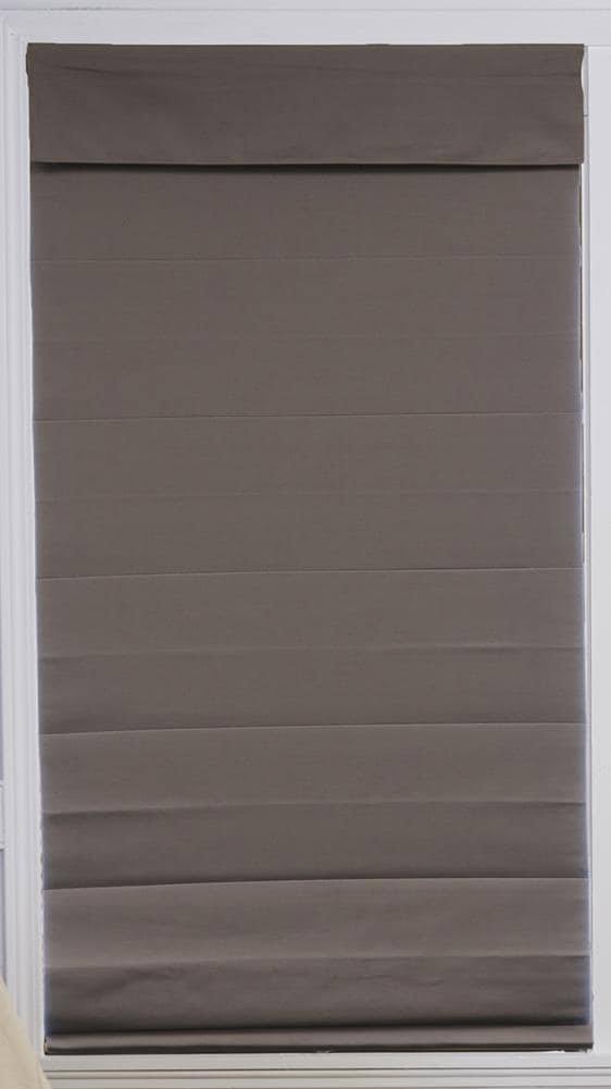 Steel Gray Blackout Cordless Roman Shade Cotton O668