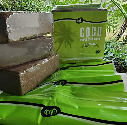Coco Coir Bricks 5.5 Lbs Organic Compressed Coco Coir Soil Peat Blocks S48185