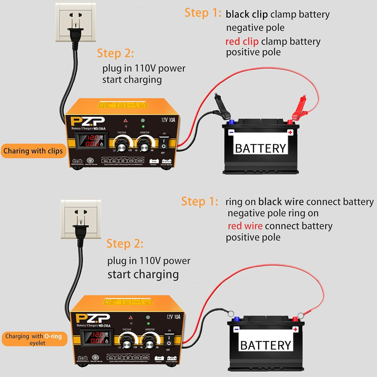 12 Volt 10A Automatic Battery Charger I7259