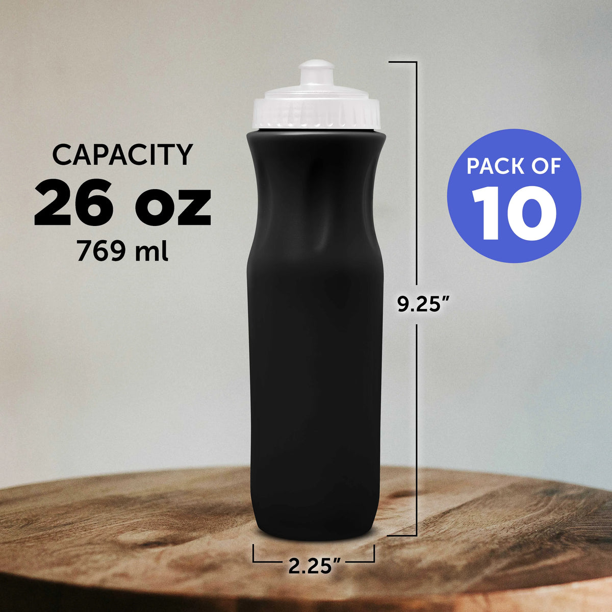 26 oz Plastic Water Bottles Set of 10 P330