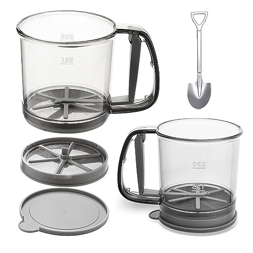 3 Cup Capacity Fine Mesh Gray Flour Sifter R38948