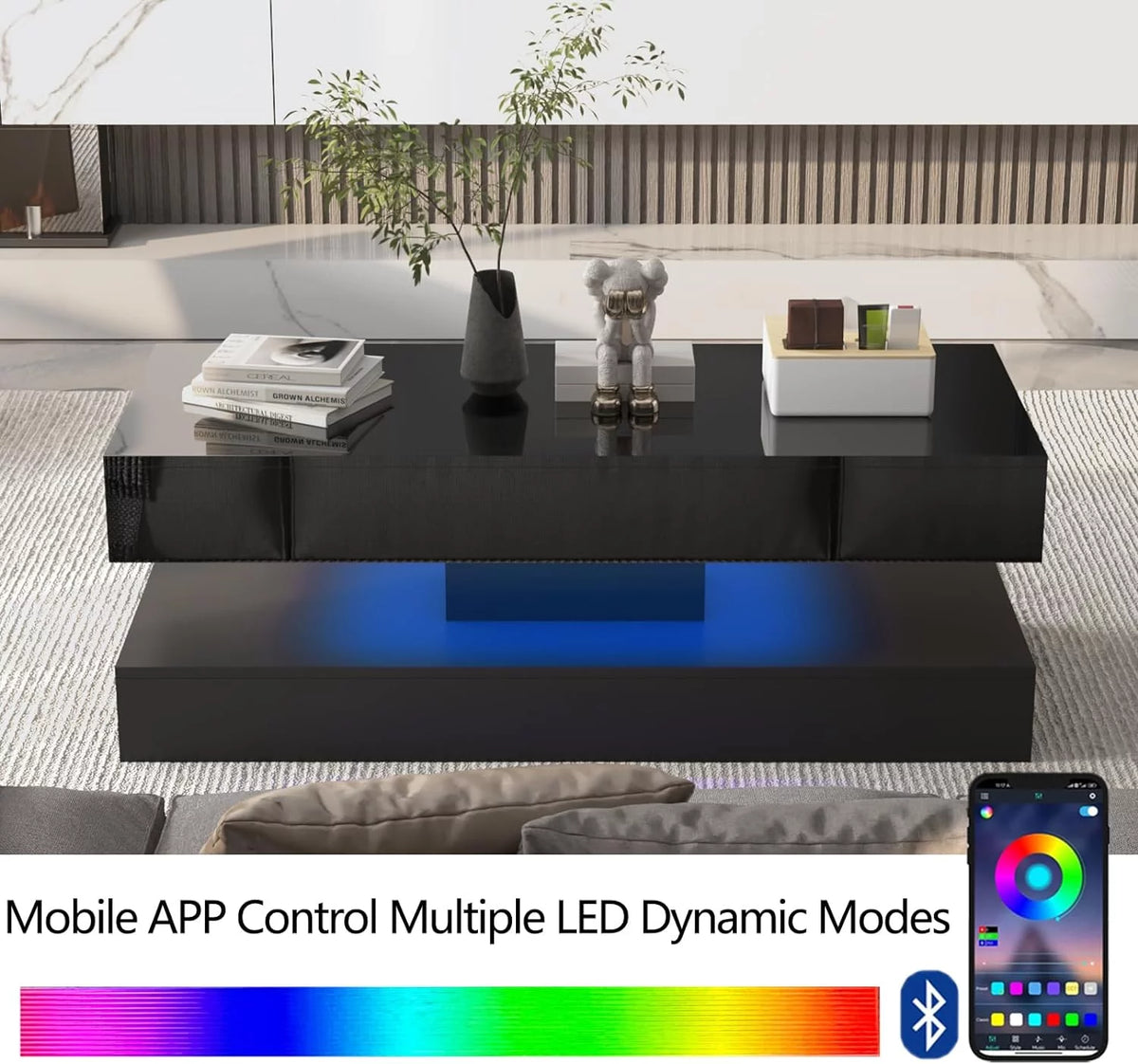 High Glossy LED Coffee Table B8868