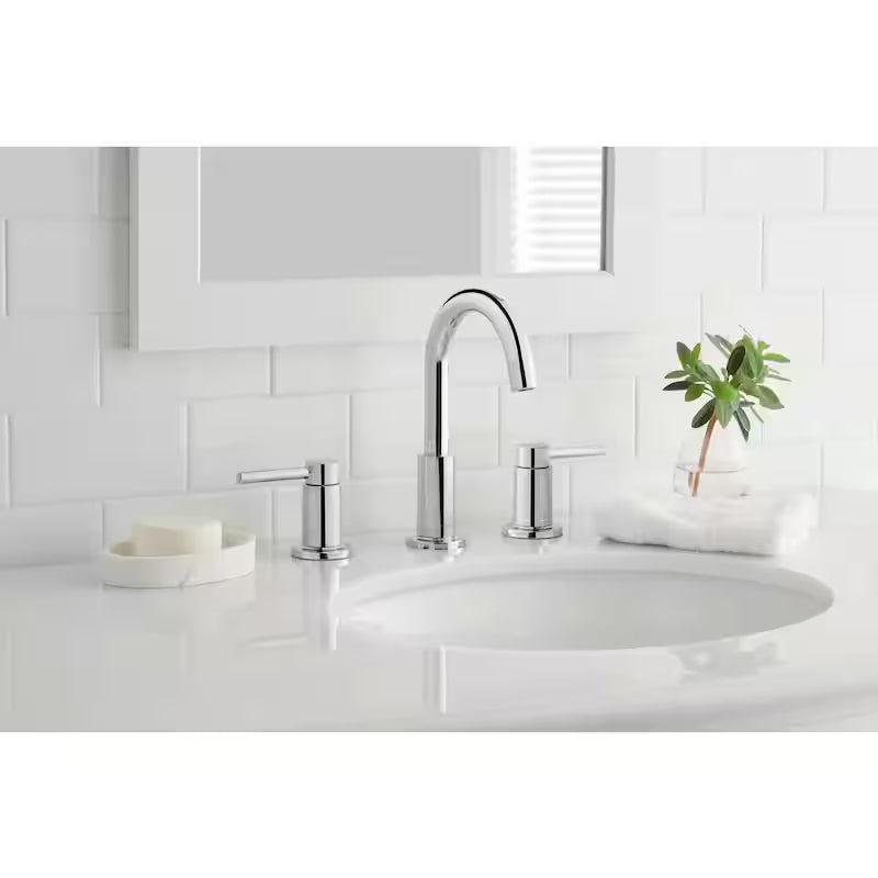 8 in. Widespread Double-Handle High-Arc Bathroom Faucet Polished Chrome O4030