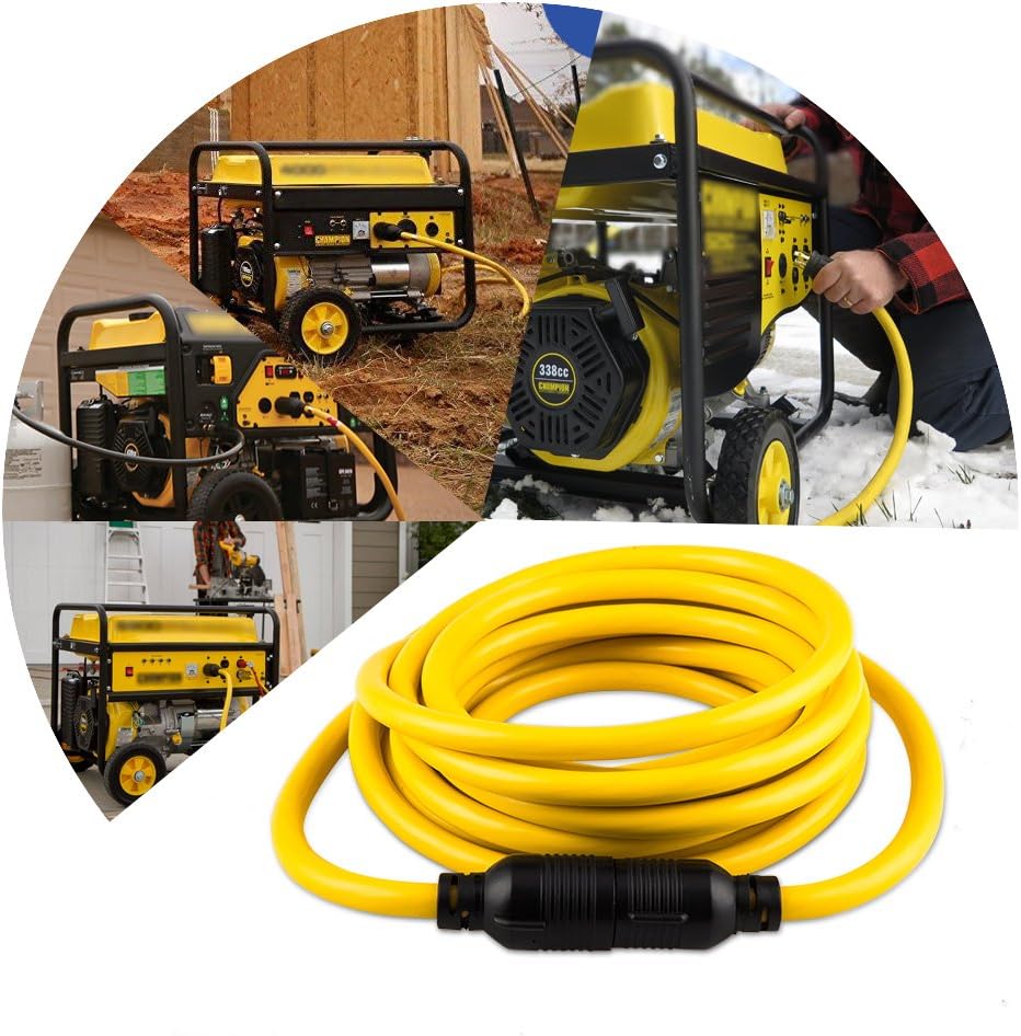 25FT 10 Gauge SJTW 125V 30Amp Yellow Locking Power Cord Pack of 2 U627