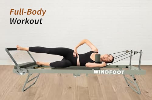 Foldable Pilates Reformer Machine with Springs & Cords X57420