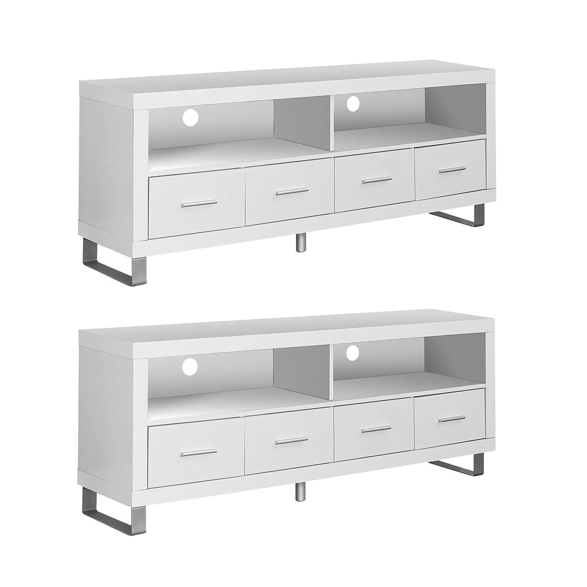 White 2 Pack TV Stand with Storage O11369