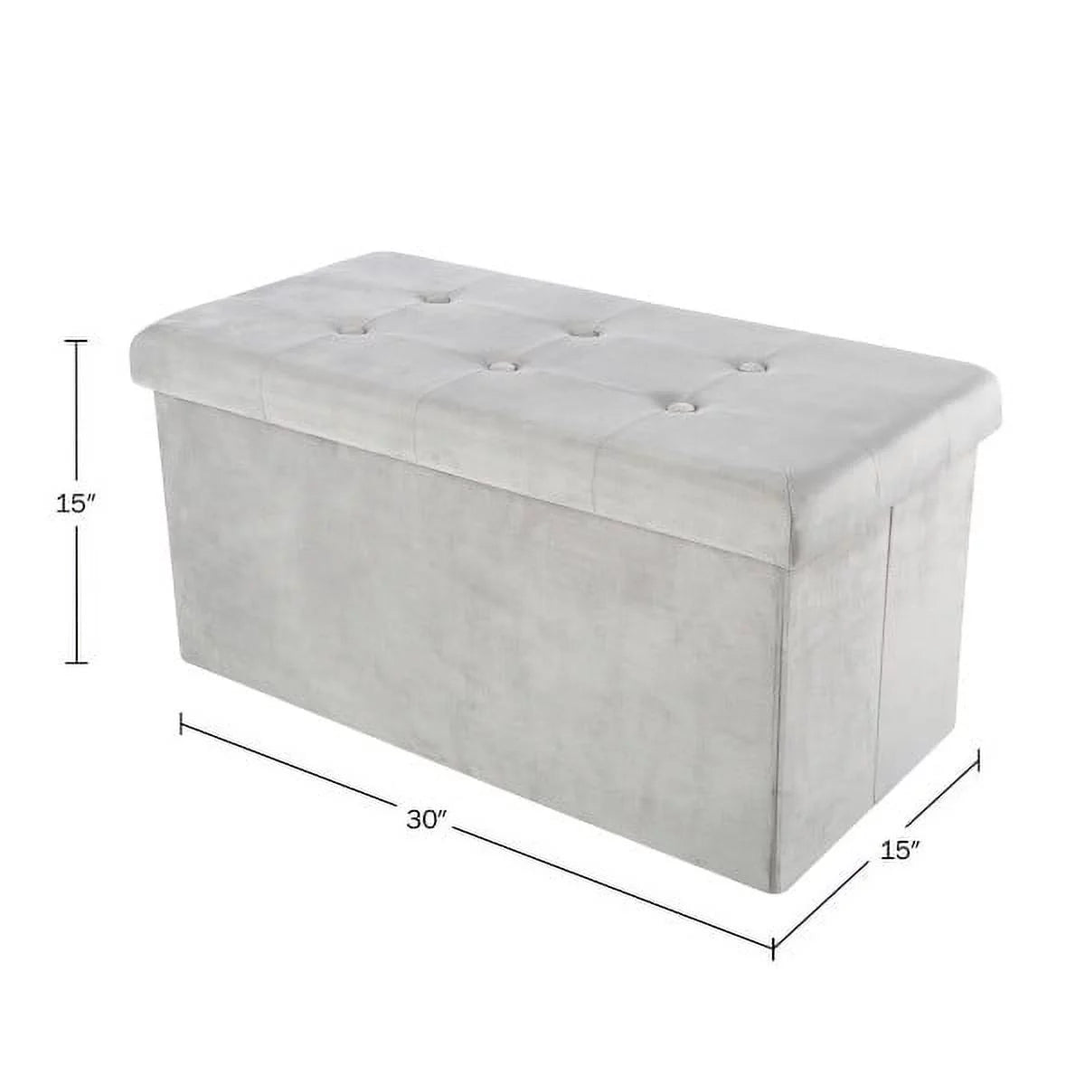 Gray Velvet Tufted Storage Ottoman O23601