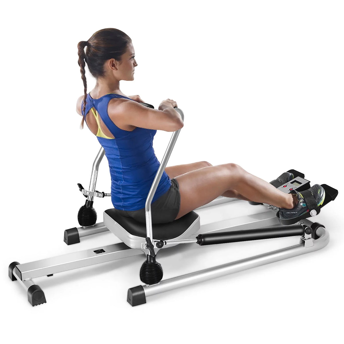 Rower with LCD Monitor and Adjustable Hydraulic Resistance P609