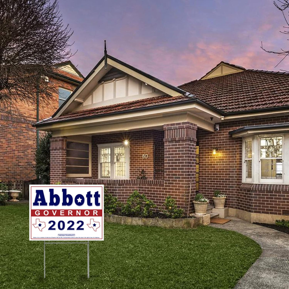 Yard Sign with Metal Wire H-Stake Stand and Bumper Sticker H7886