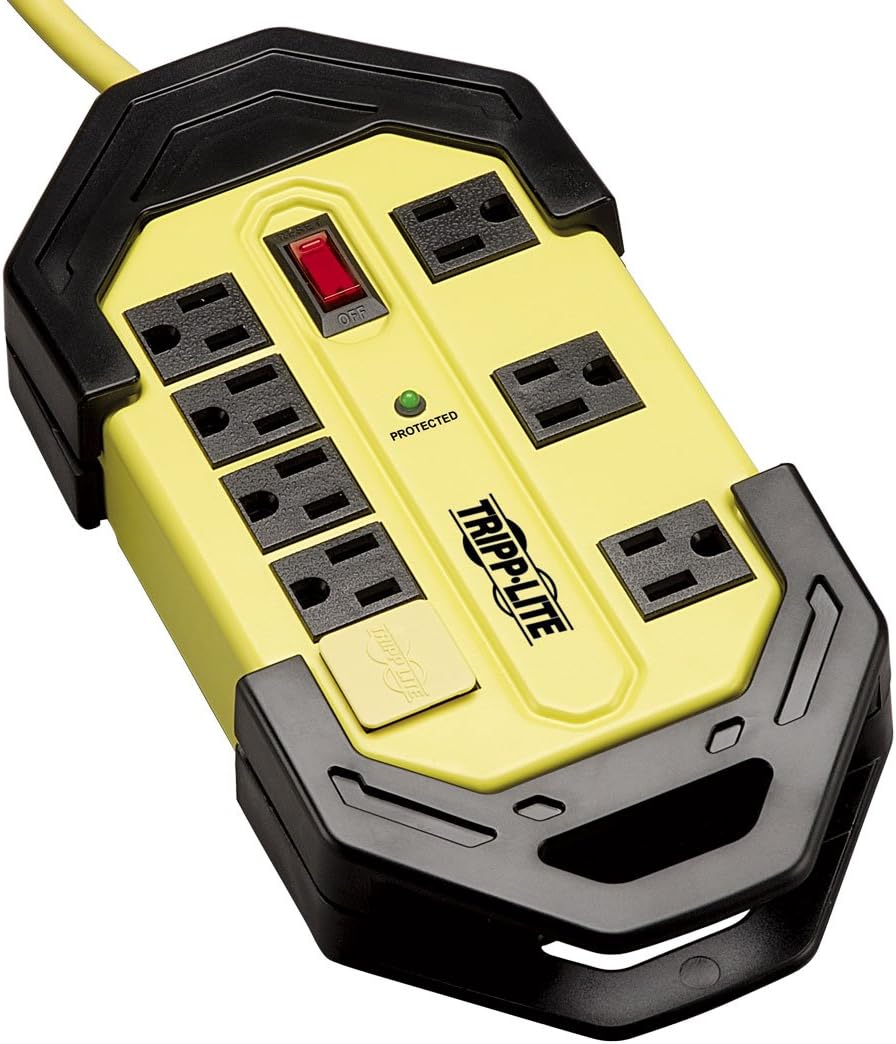 8 Outlet Metal Surge Protector Power Strip, 25ft Cord, Pack of 2 I3357