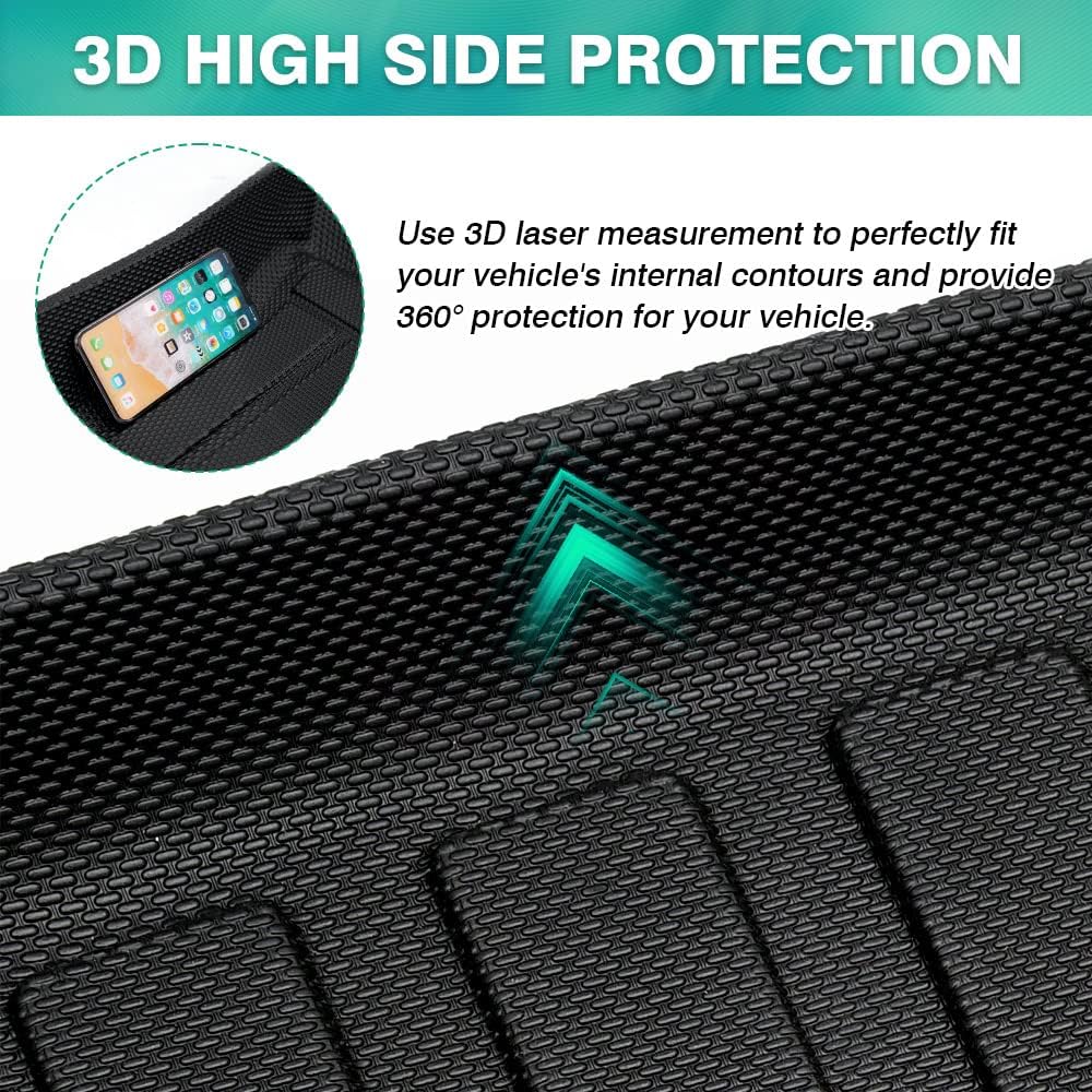 Cargo Liner for 2020 2021 2022 Hyundai Palisade, All Weather Rear Trunk Floor Mat, Pack of 2 H3542