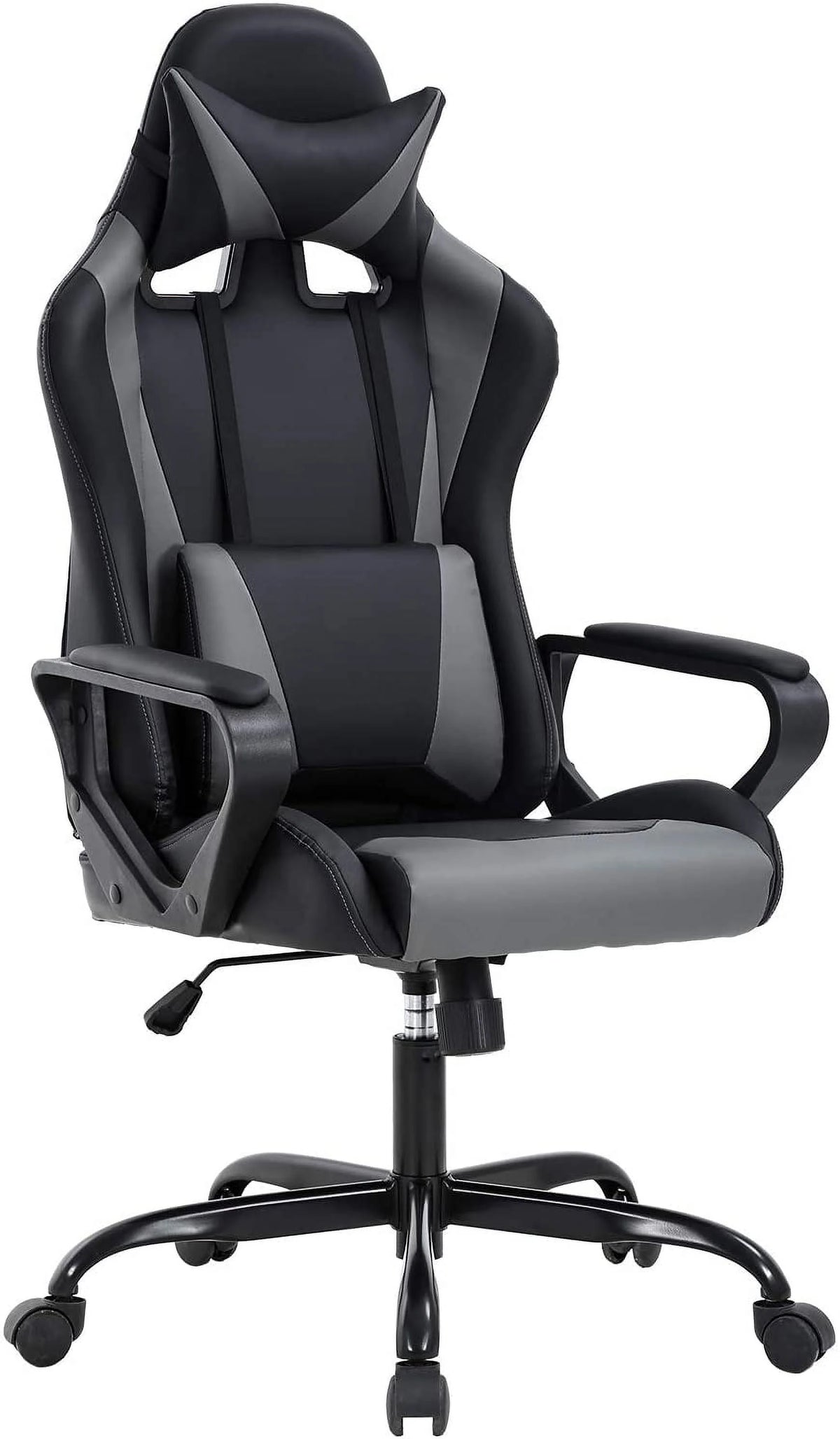 White PU Leather Ergonomic Swivel Office Chair O783364