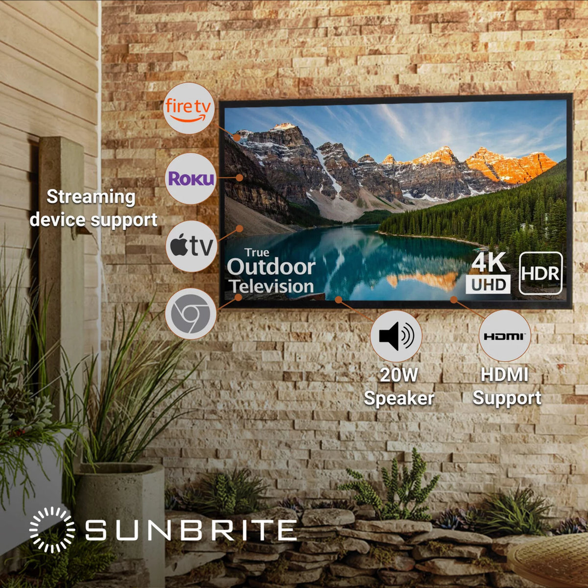 55-inch Full Shade Outdoor 4K Ultra HD HDR LED Weatherproof Television J96563