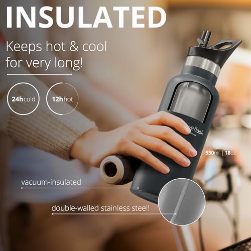 18/32 OZ Stainless Steel Vacuum Insulated Water Bottle with Straw Y962