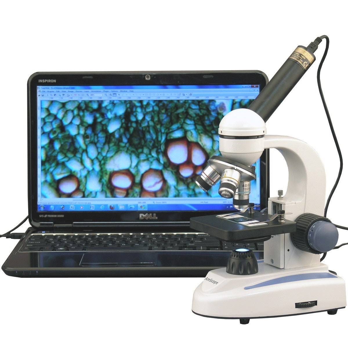 40X-1000X Metal Glass Student Microscope with USB Digital Camera L2400