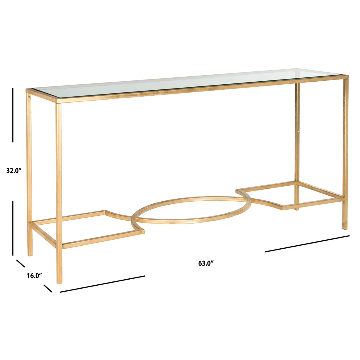 Gold Glass Console Table Y883567