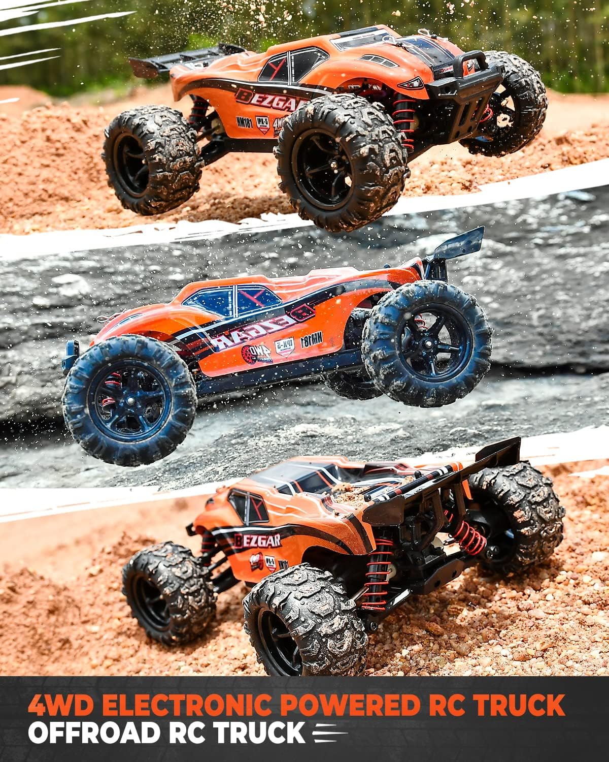 1:18 Scale 4WD Remote Control Monster Truck with 2 Rechargeable Batteries J32600