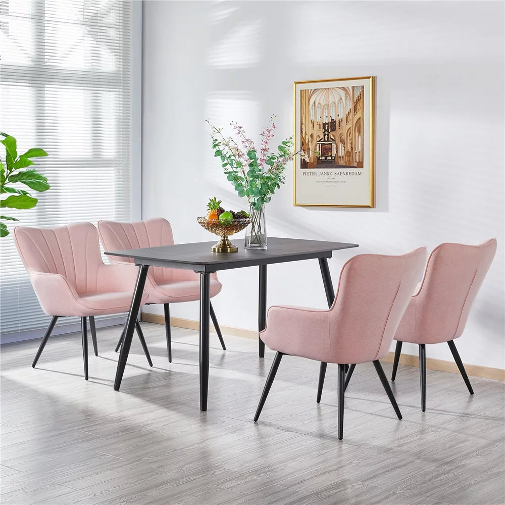 Pink Upholstered Fabric Accent Chair Q5207