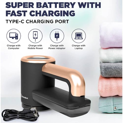 Rechargeable Fabric Shaver & Lint Remover with LED Display, 3-Speed Portable Electric Fur Zapper & Pill Cutter - Blue H846680