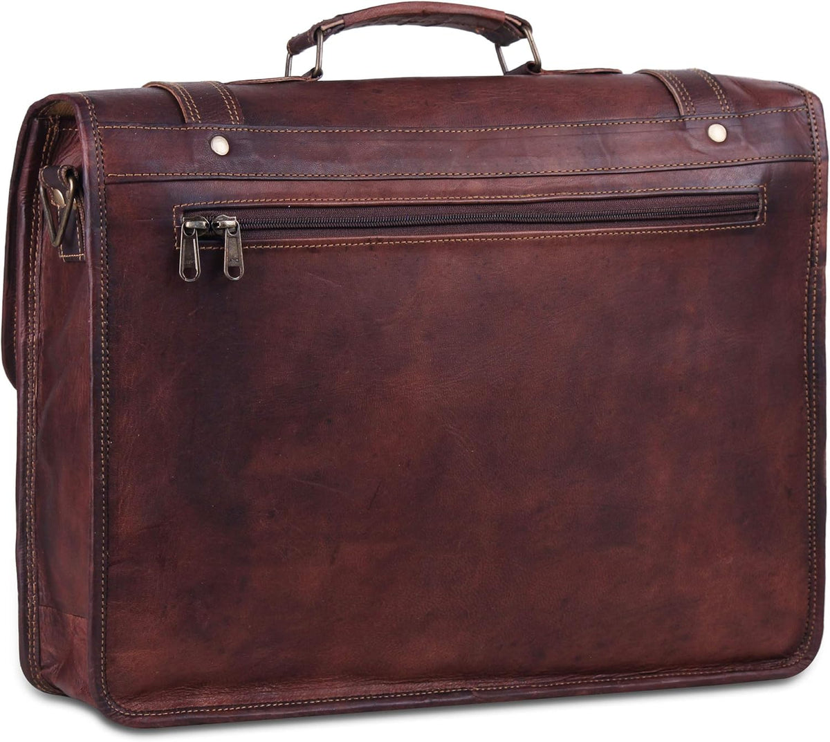 Leather Messenger Bag Laptop Computer Satchel Distressed (12 X 16) W30578