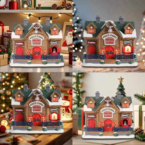 Lighted Ceramic Christmas Village Houses Decorations 8.5" J768179