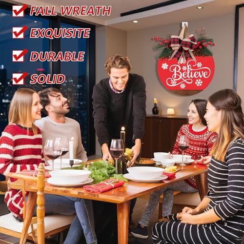 12 Inch Christmas Door Sign with Bow U11889