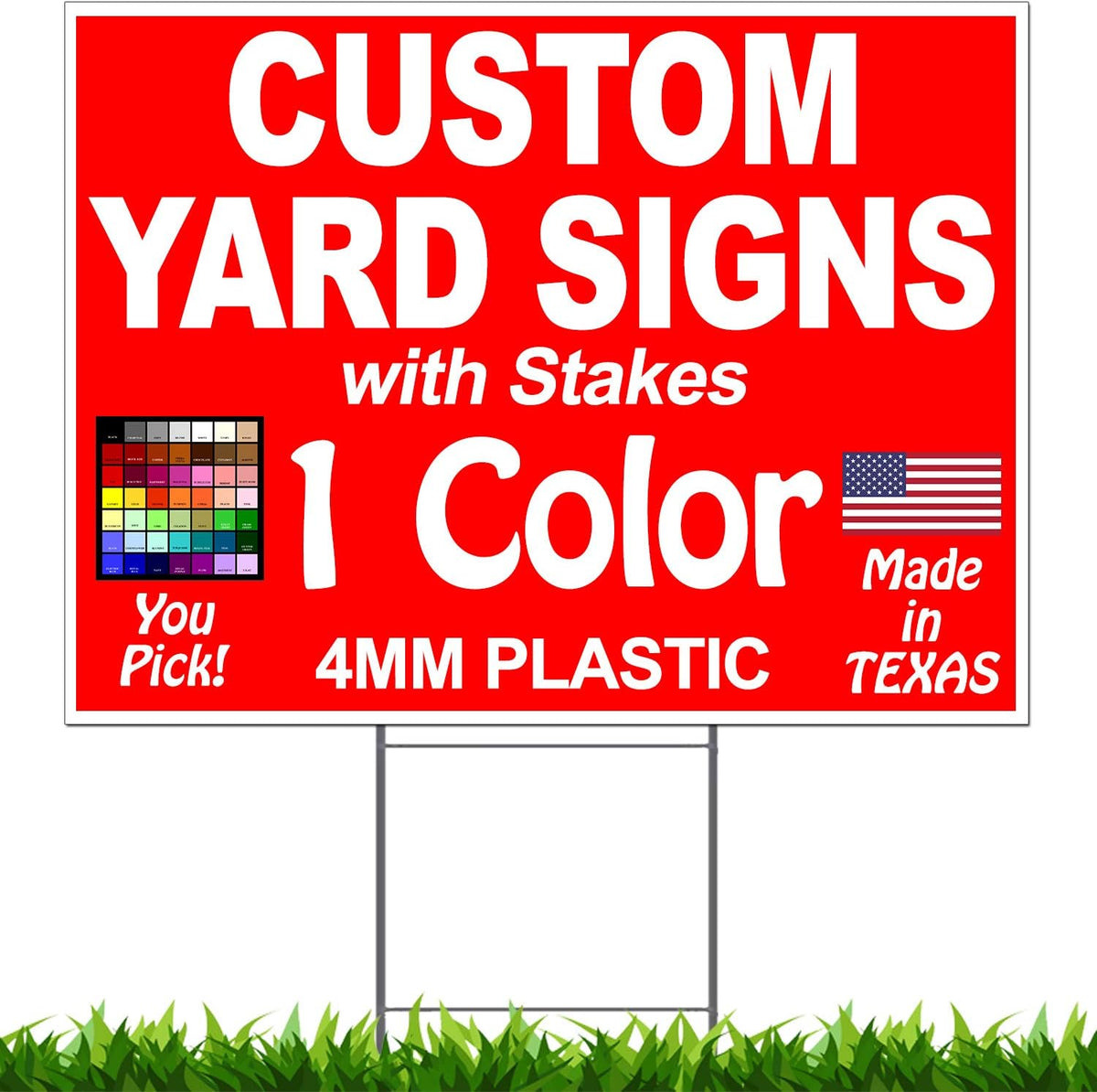 50 Pack 18 x 24" Single Sided Yard Signs N9854