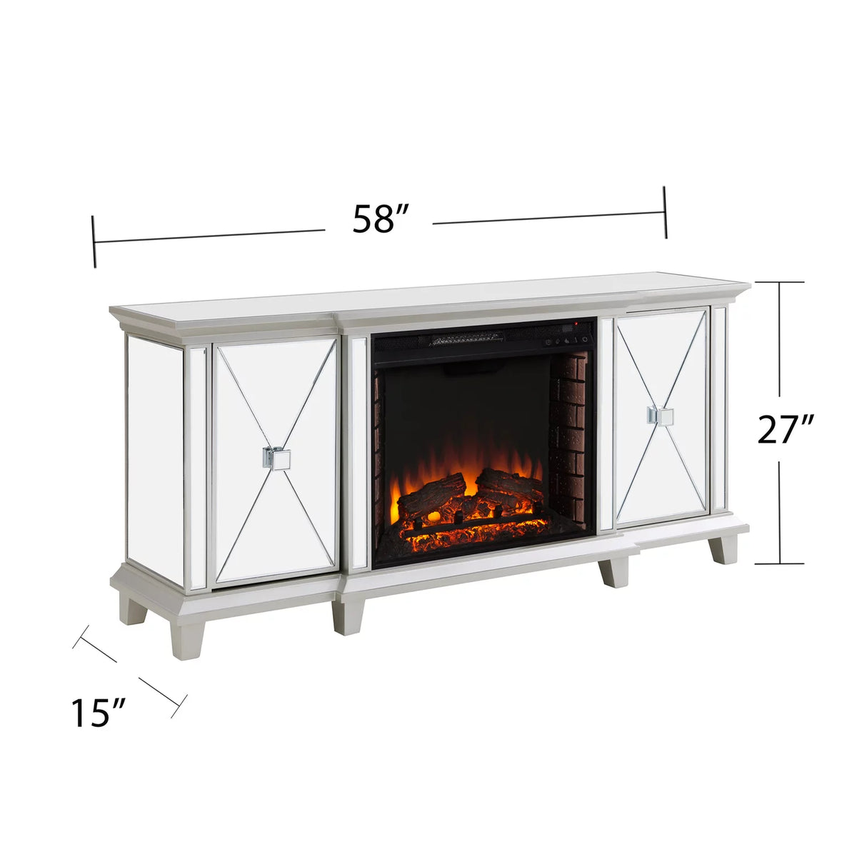 Mirrored Electric Fireplace Media Console K818790