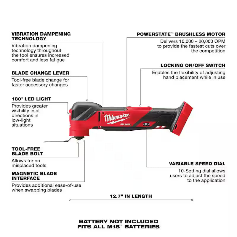 Cordless Brushless Oscillating Multi-Tool with Random Orbit Sander Q108877