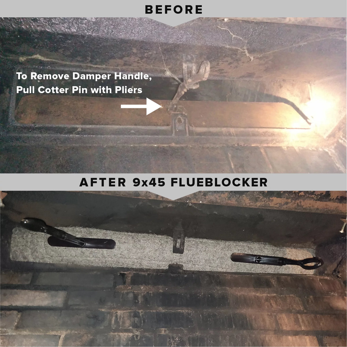 Rectangular Chimney Flue Draft Stopper B9844