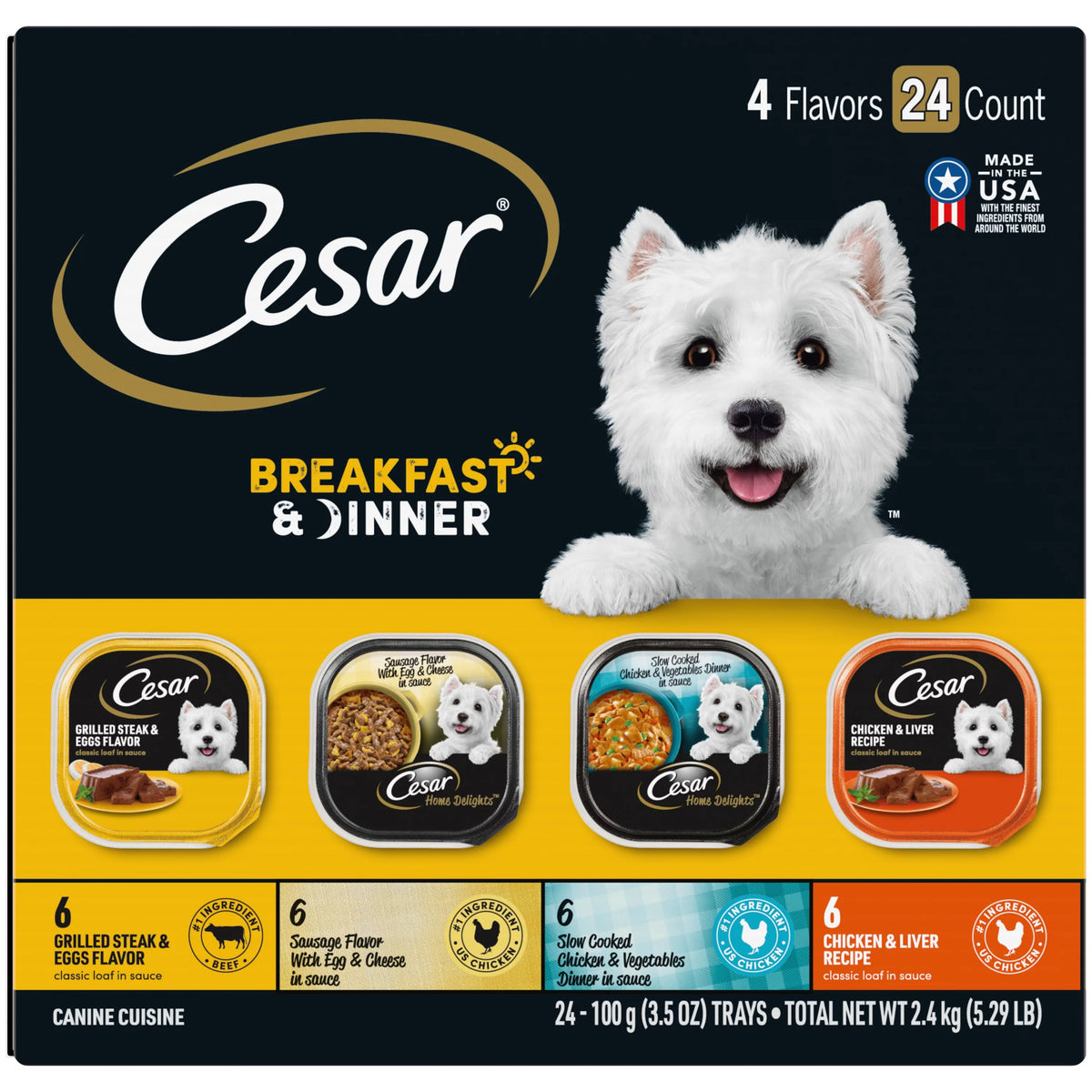 Breakfast & Dinner Variety Pack 24 Pack 3.5 oz Trays K84930
