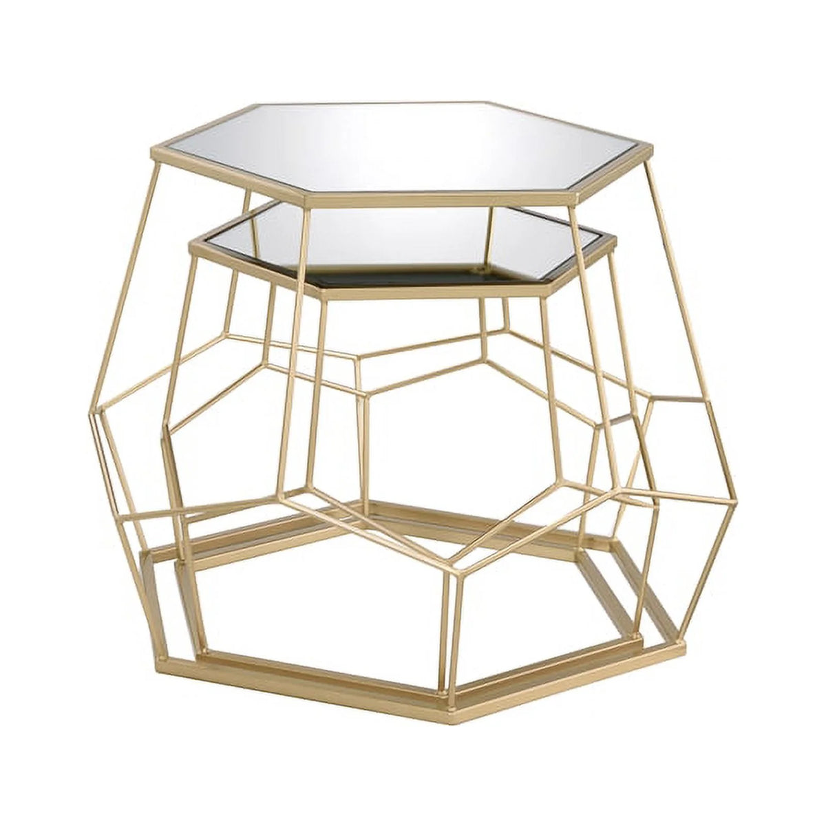 2-Piece Metal Nesting Accent Table Set X1798
