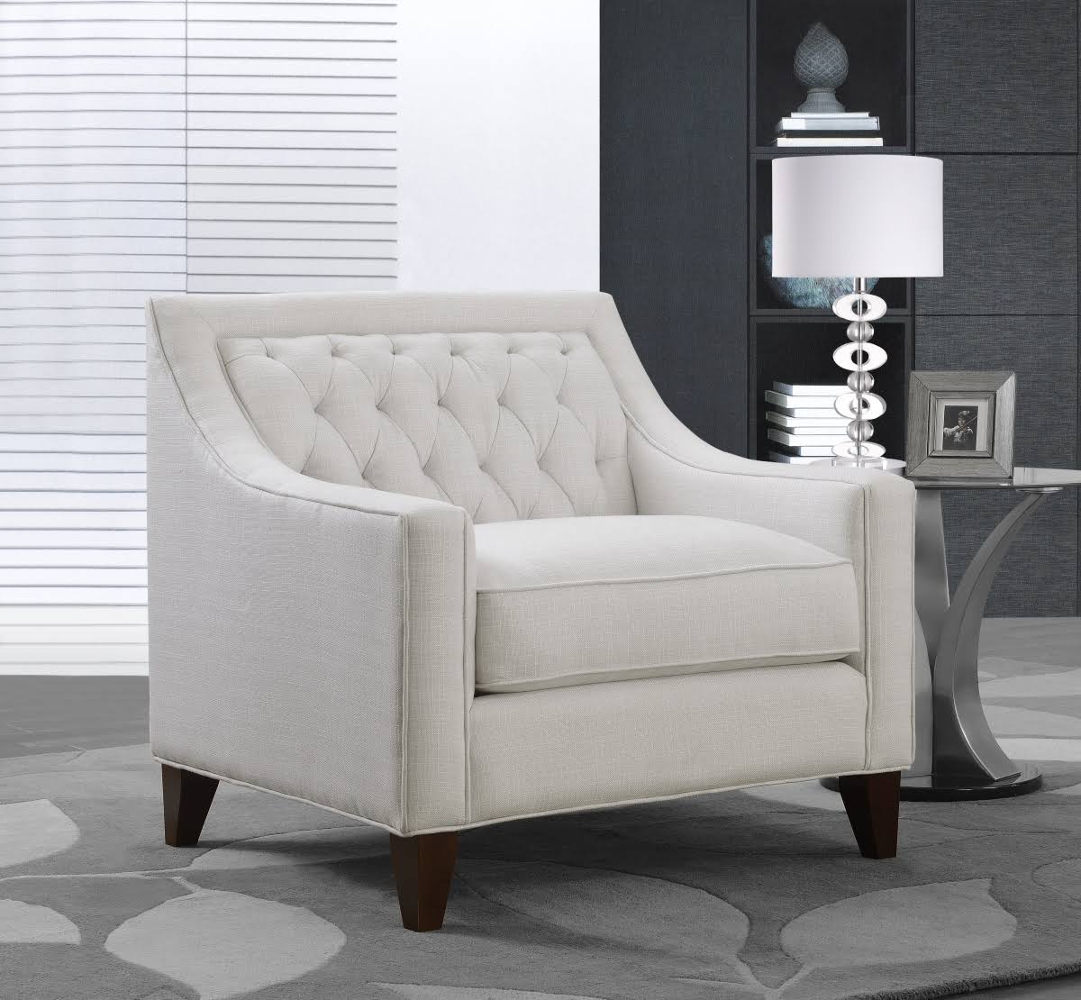 Beige Linen Tufted Club Chair Q44525