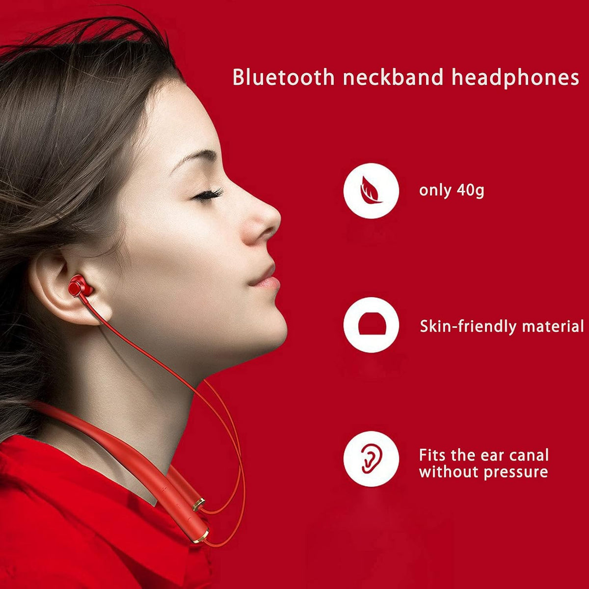 Wireless Earbuds Neckband with Mic Noise Cancelling Headset 400 Hours Standby K6625