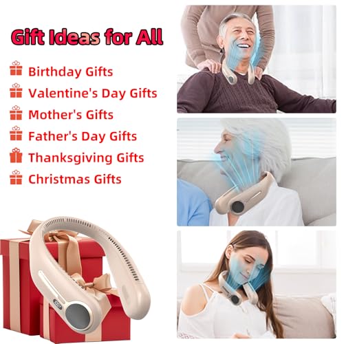 Portable Hands Free Bladeless Neck Fan 6000mAh USB Rechargeable Black U911