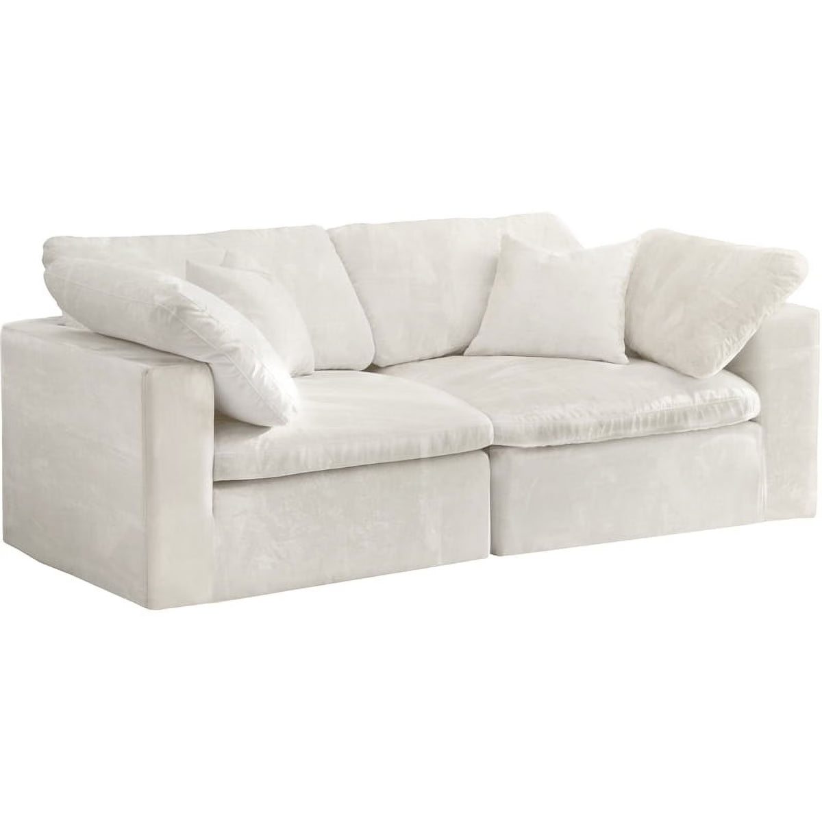 Cream Velvet Modular 2 Piece Loveseat I72949