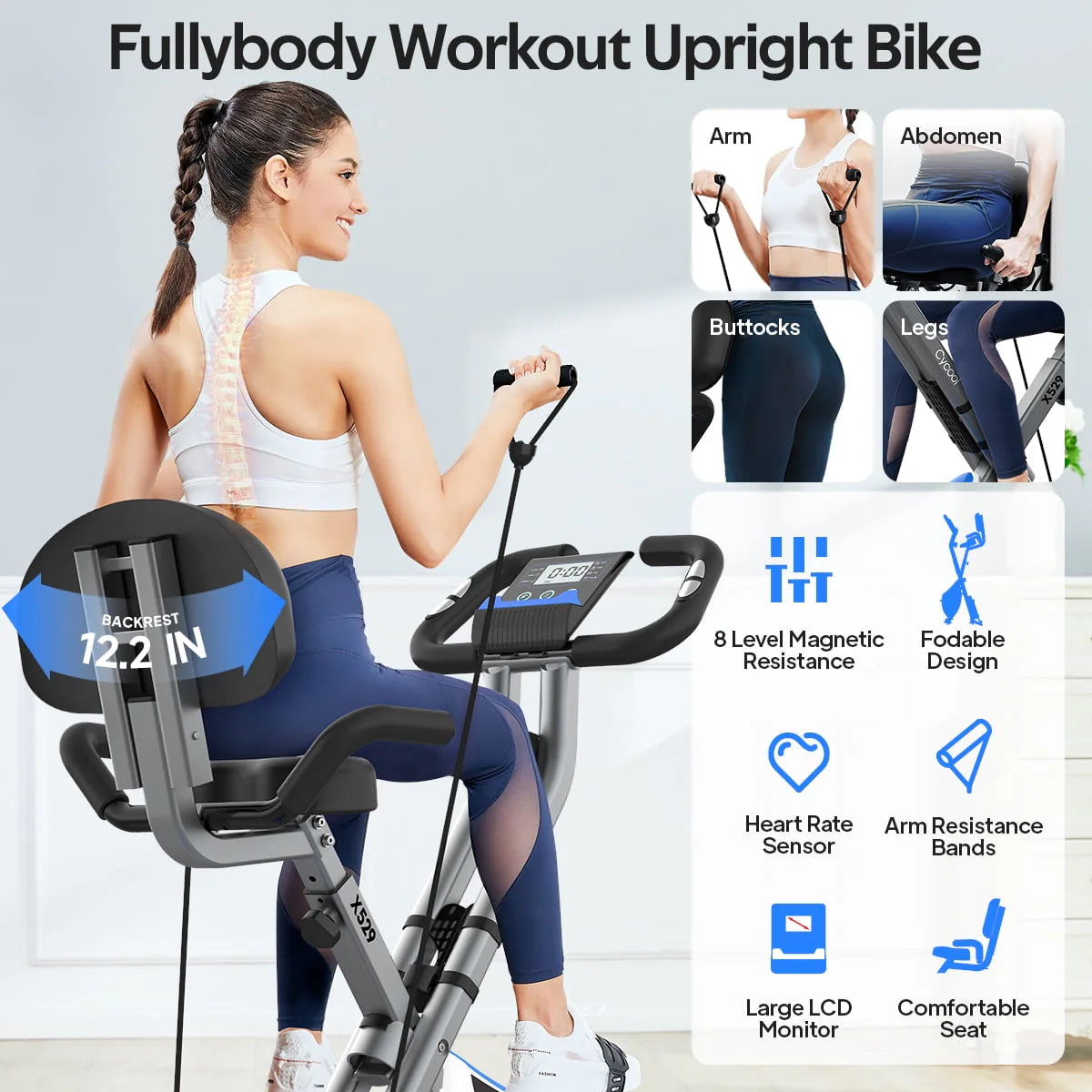 Folding Exercise Bike Indoor Cycling Bike D633342