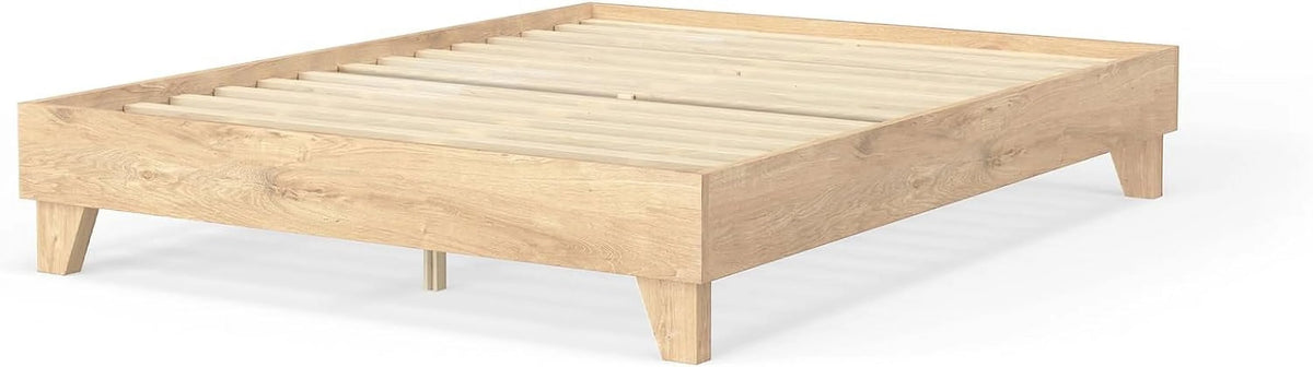 Queen Wood Bed Frame with Pine Slats F351