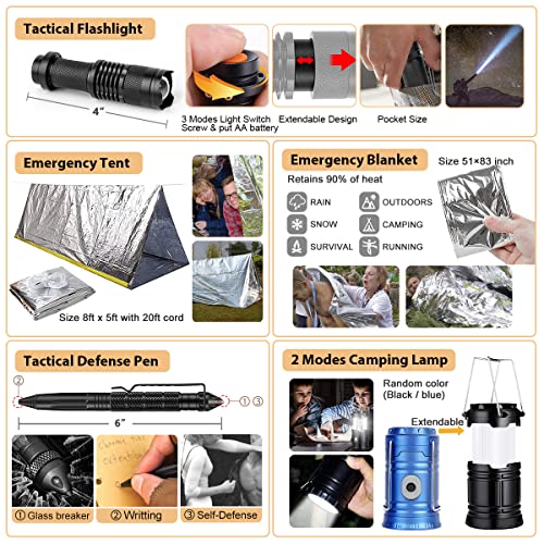 250Pcs Survival First Aid Kit with Molle Bag and Emergency Tent F4152