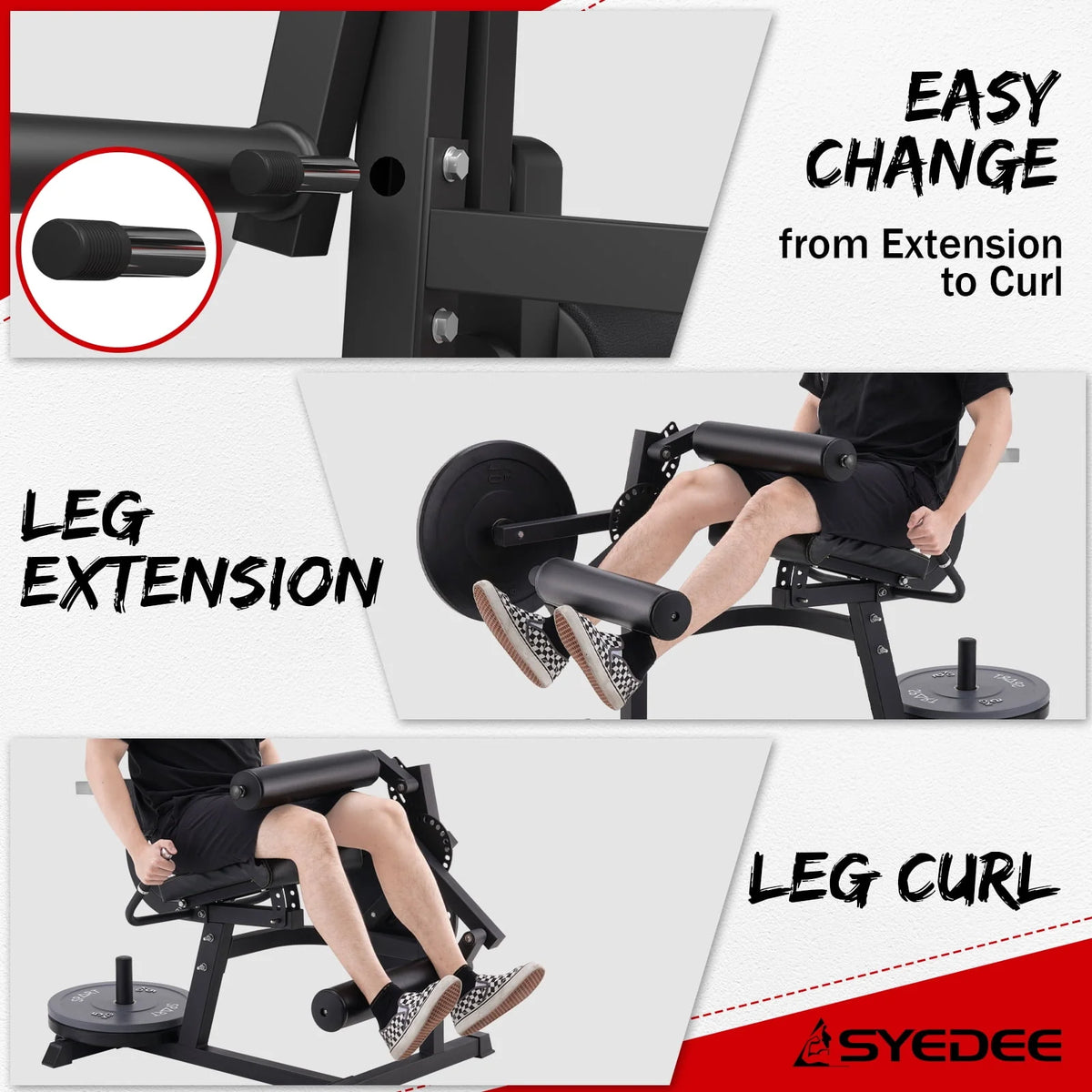 Adjustable Plate Loaded Leg Extension and Curl Machine S306