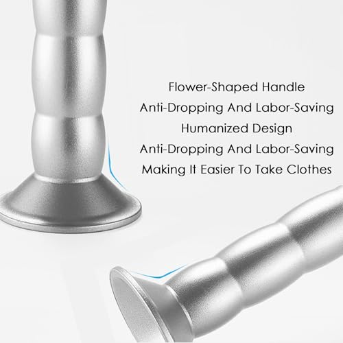 Pull Down Closet Rod Organizer Storage Rack Lift Buffer Extendable Adjustable Width Space Saving Wardrobe Hanger Silver A990045