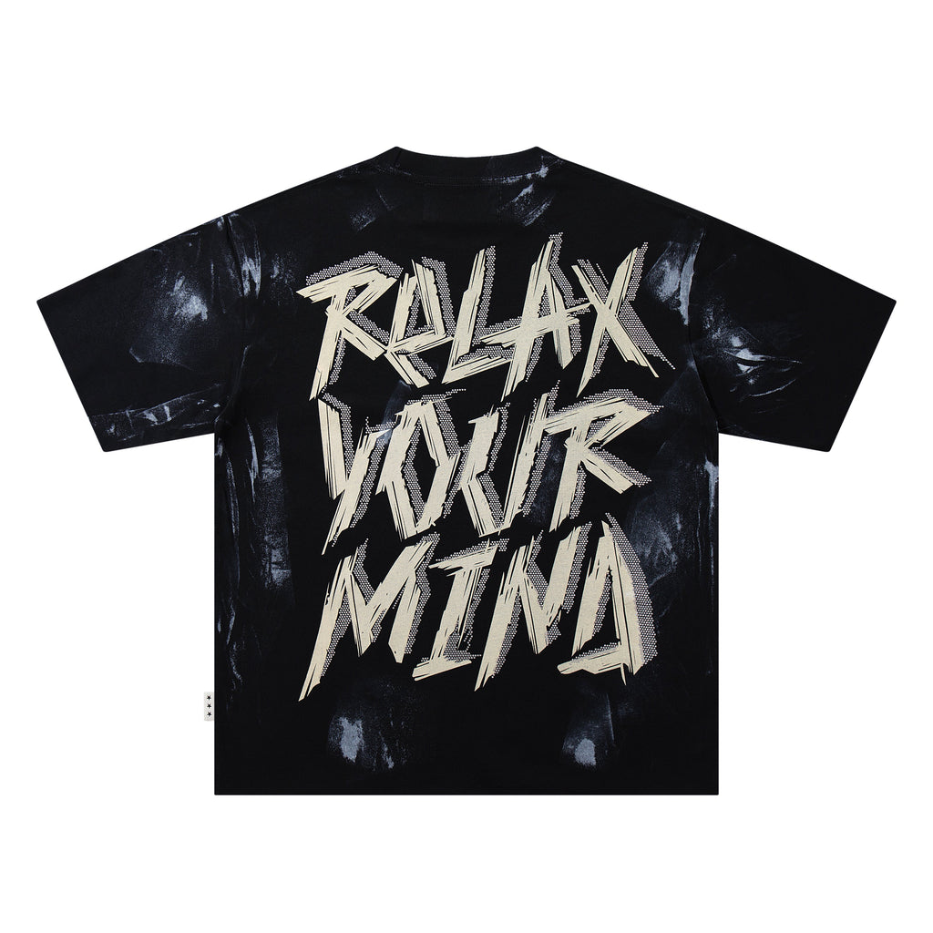 BKYS Relax Vacation Skeleton Tie Dye Oversized Graphic T‑Shirt