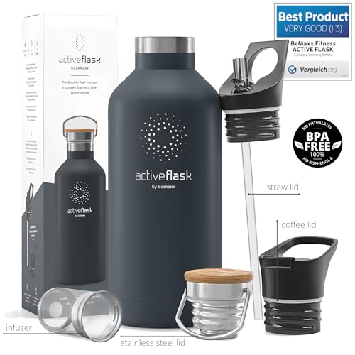 18/32 OZ Stainless Steel Vacuum Insulated Water Bottle with Straw Y962
