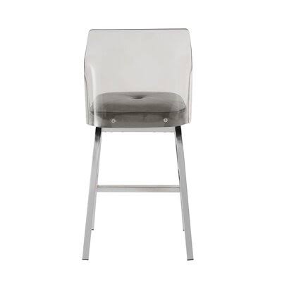 Grey Velvet Swivel Bar Stool W76626
